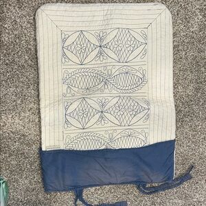 Pottery Barn Blue and Cream Quilted Cover
